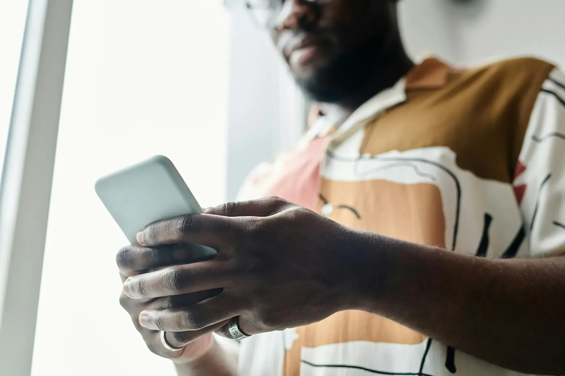 person using smartphone