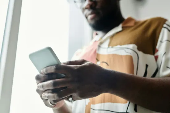 person using smartphone
