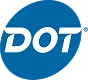 Blue oval logo with the white letters DOT in bold, uppercase font inside.